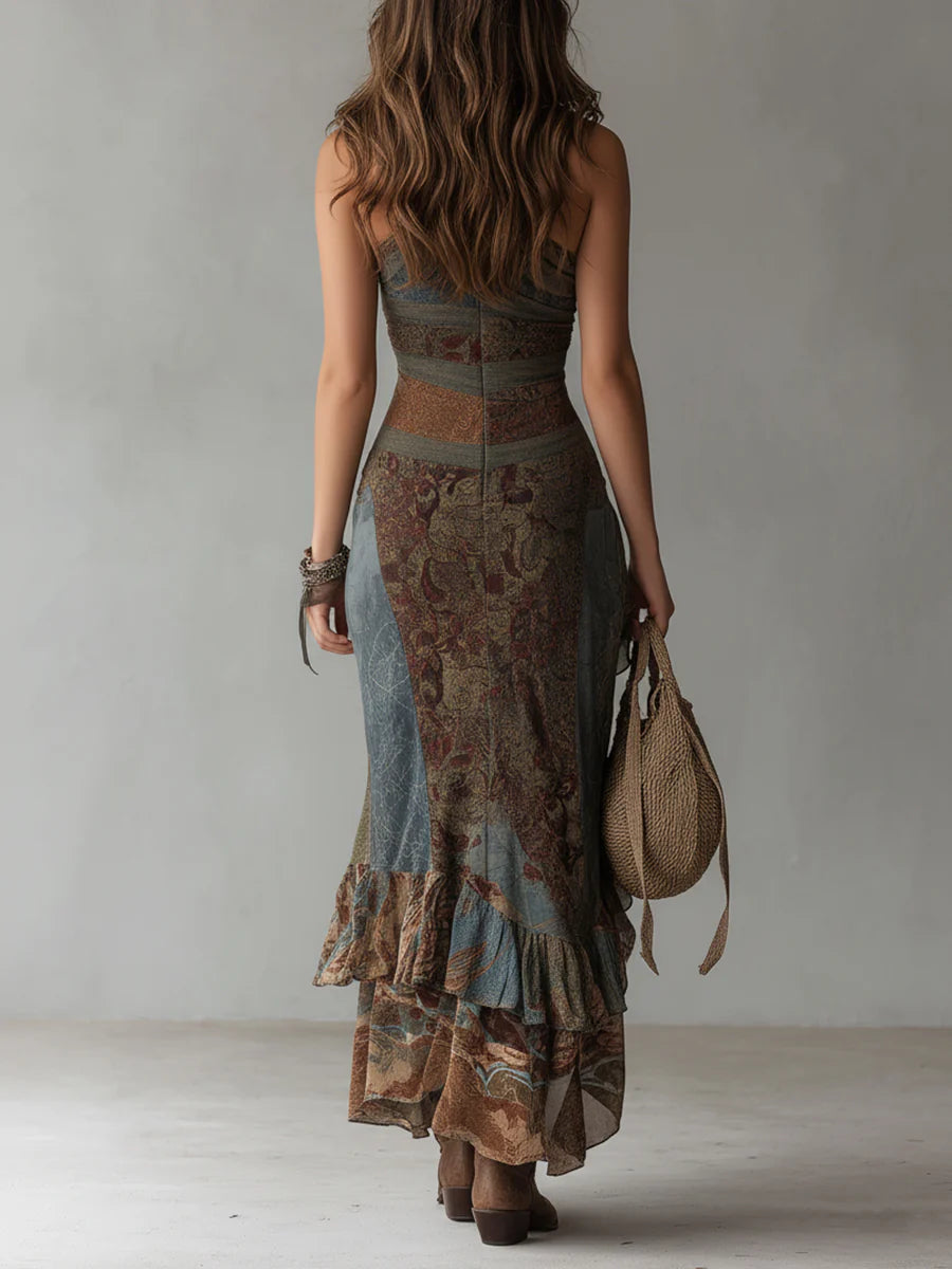 Amara | One-Shoulder Printed Maxi Dress