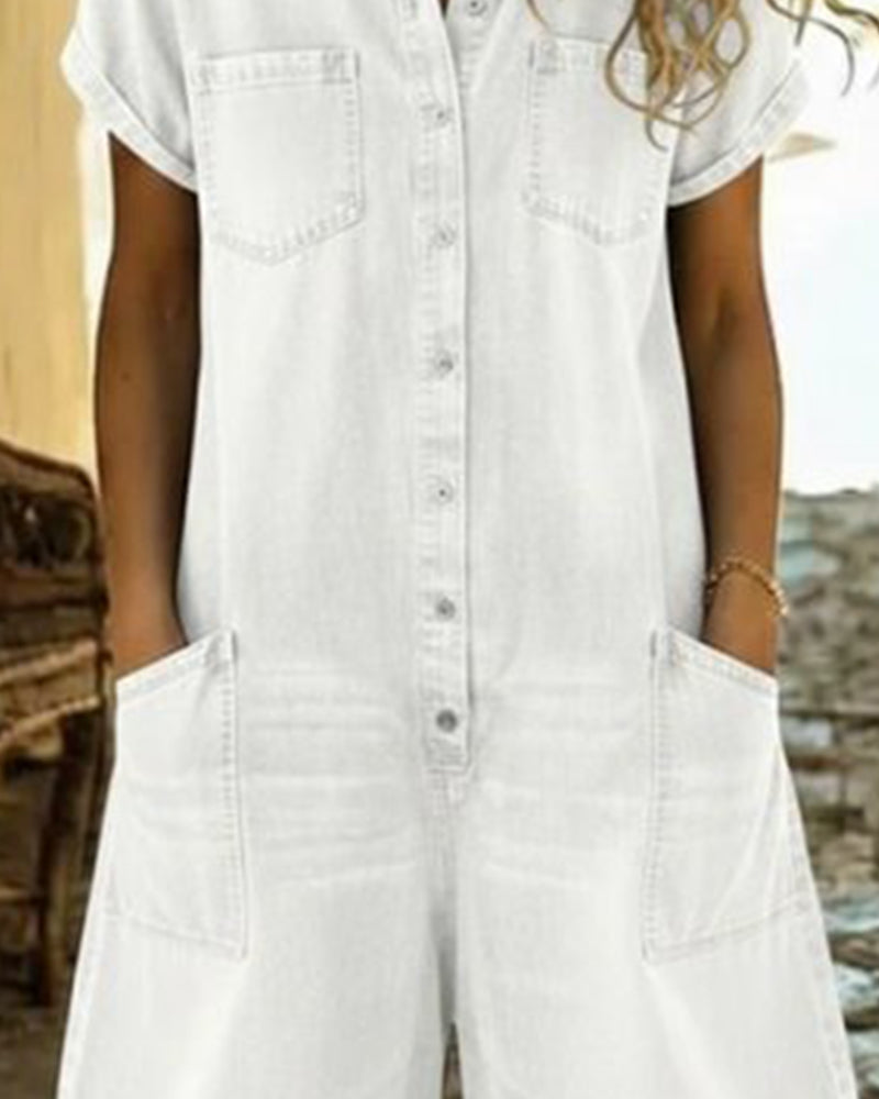 Delya - Short Sleeve Playsuit Dress