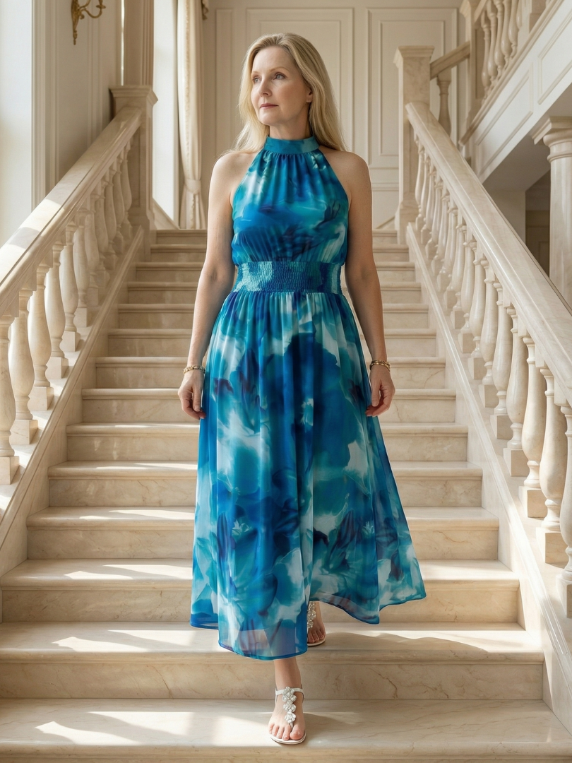 Sylin | Gathered Flowing Maxi Dress