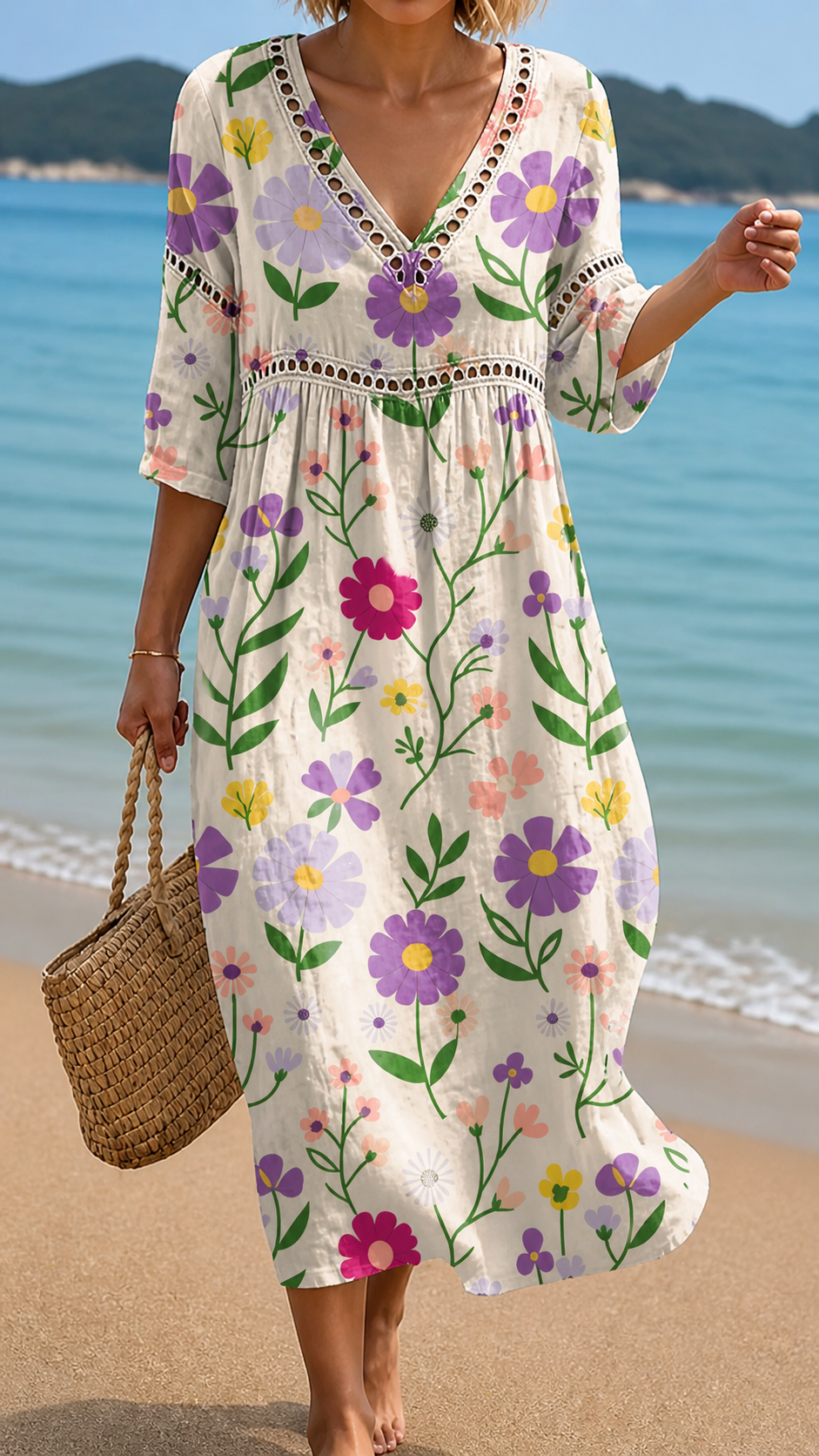 Florina | Vibrant Floral Midi Dress