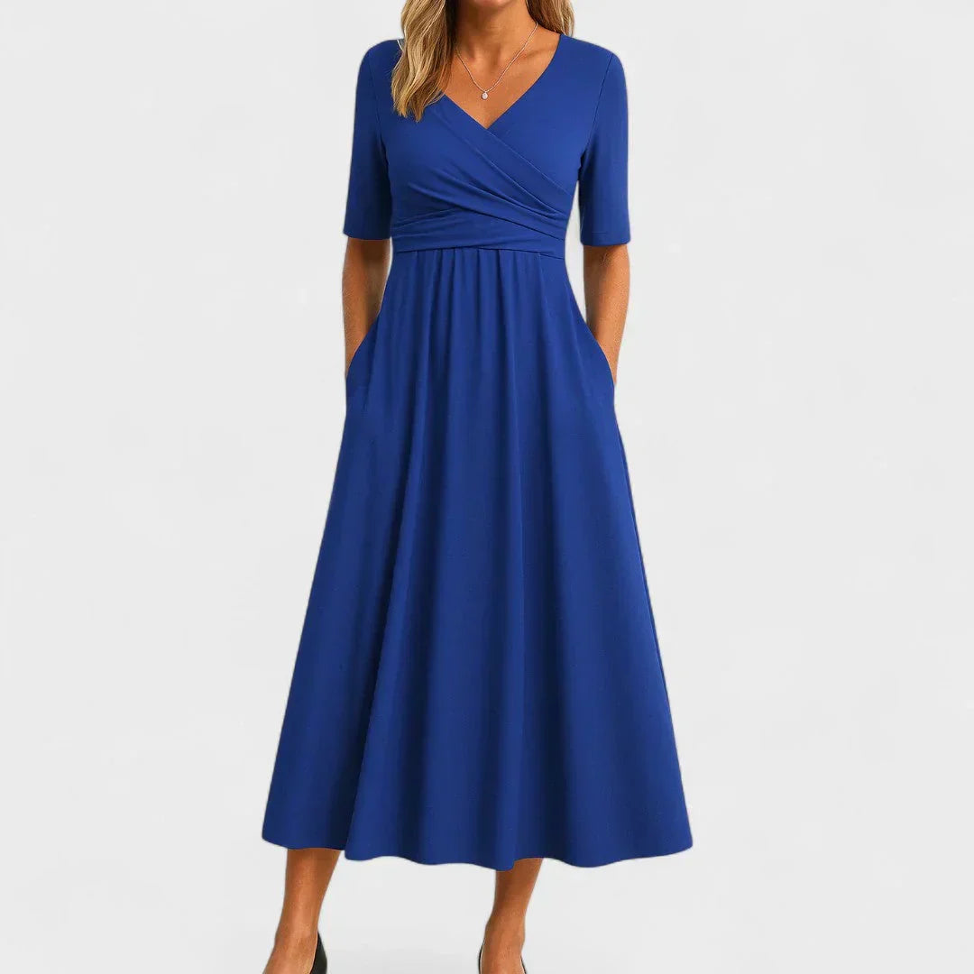 Ida | Elegant Wrap-Style Midi Dress