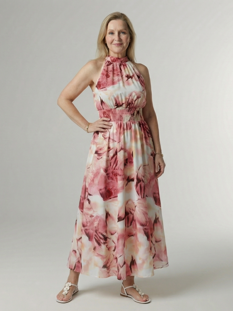 Sylin | Gathered Flowing Maxi Dress