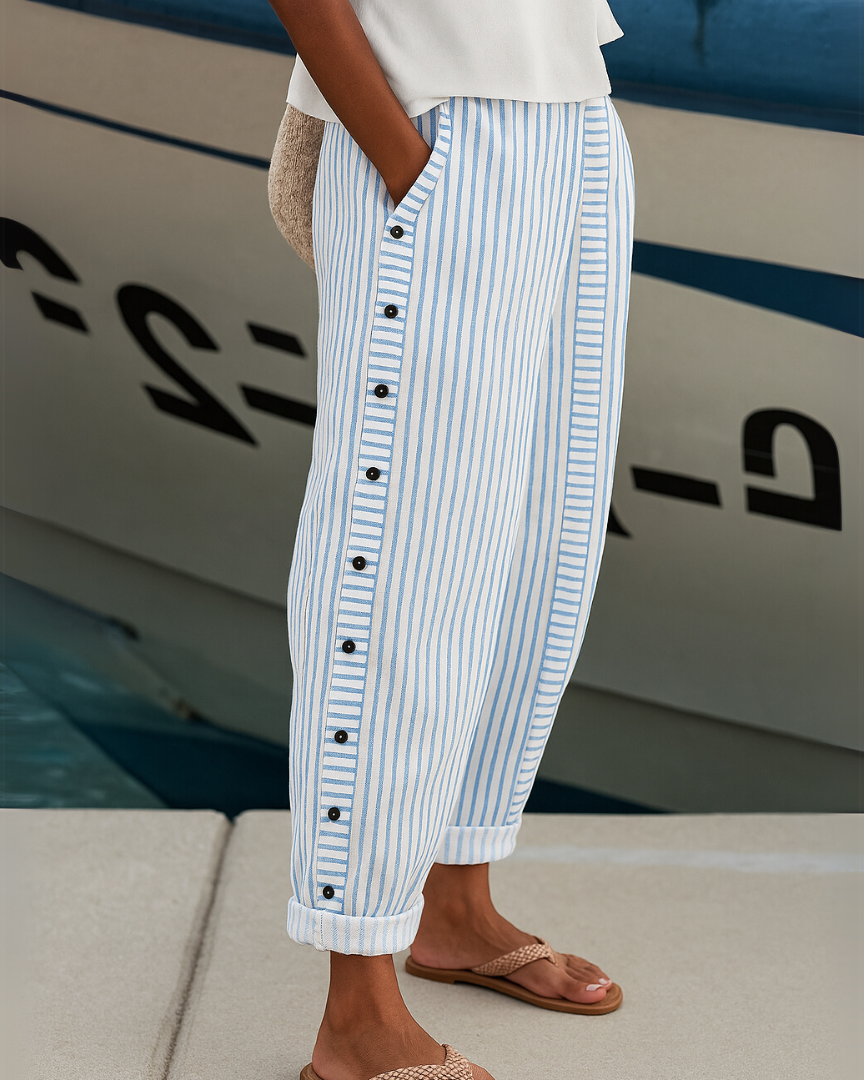 Diane | Striped Seersucker Pants
