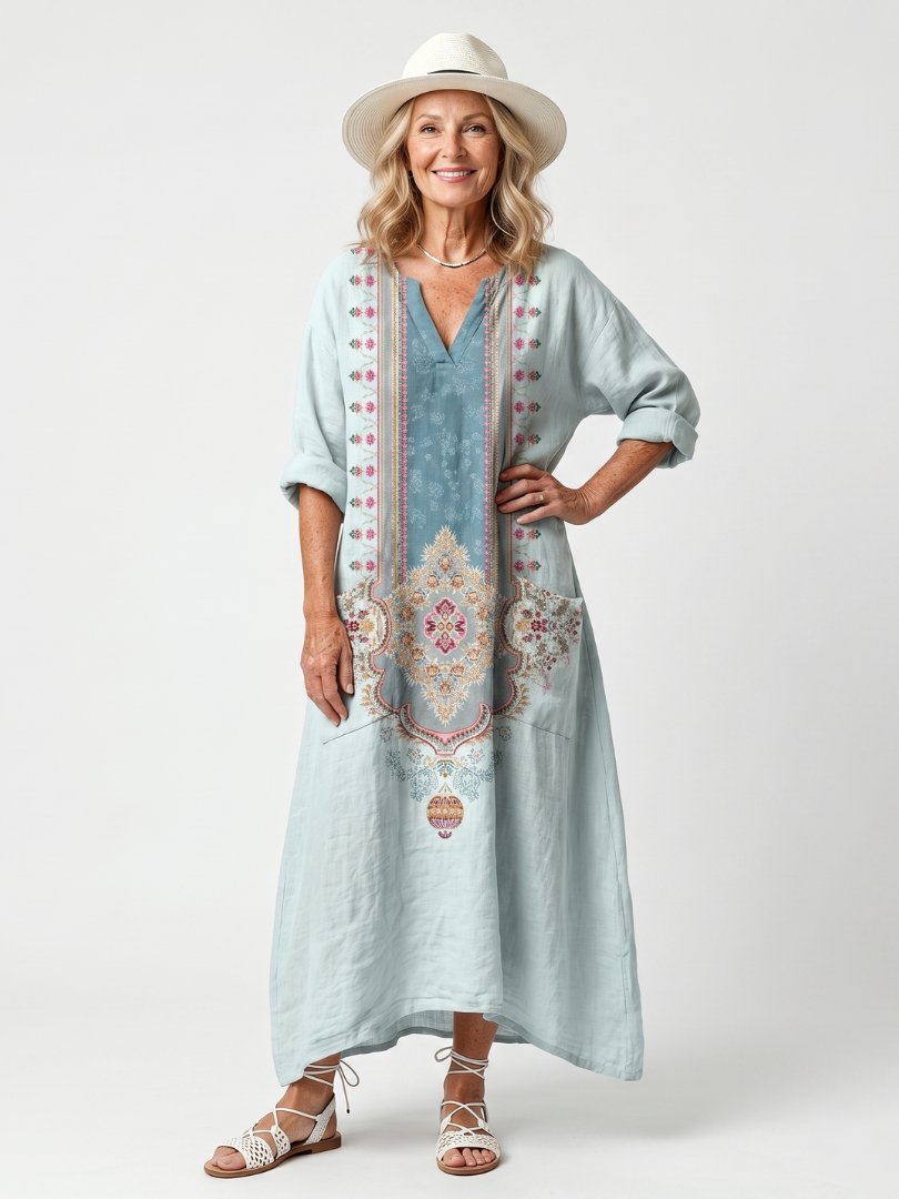 Kassiani | Ornate Panel Embroidered Midi Dress