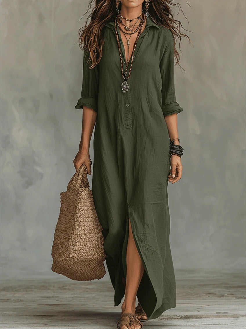 Alessia | Effortless Button-Front Maxi Dress