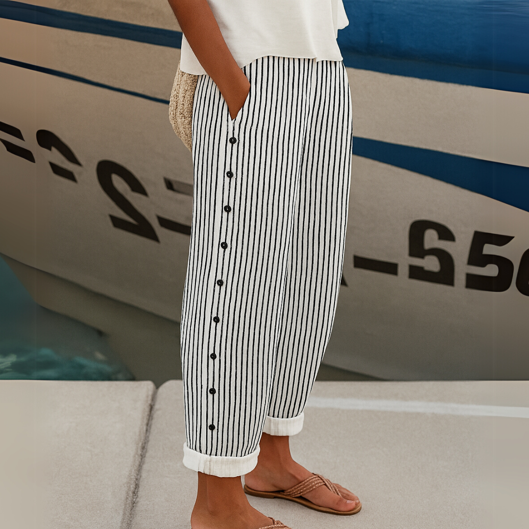 Diane | Striped Seersucker Pants