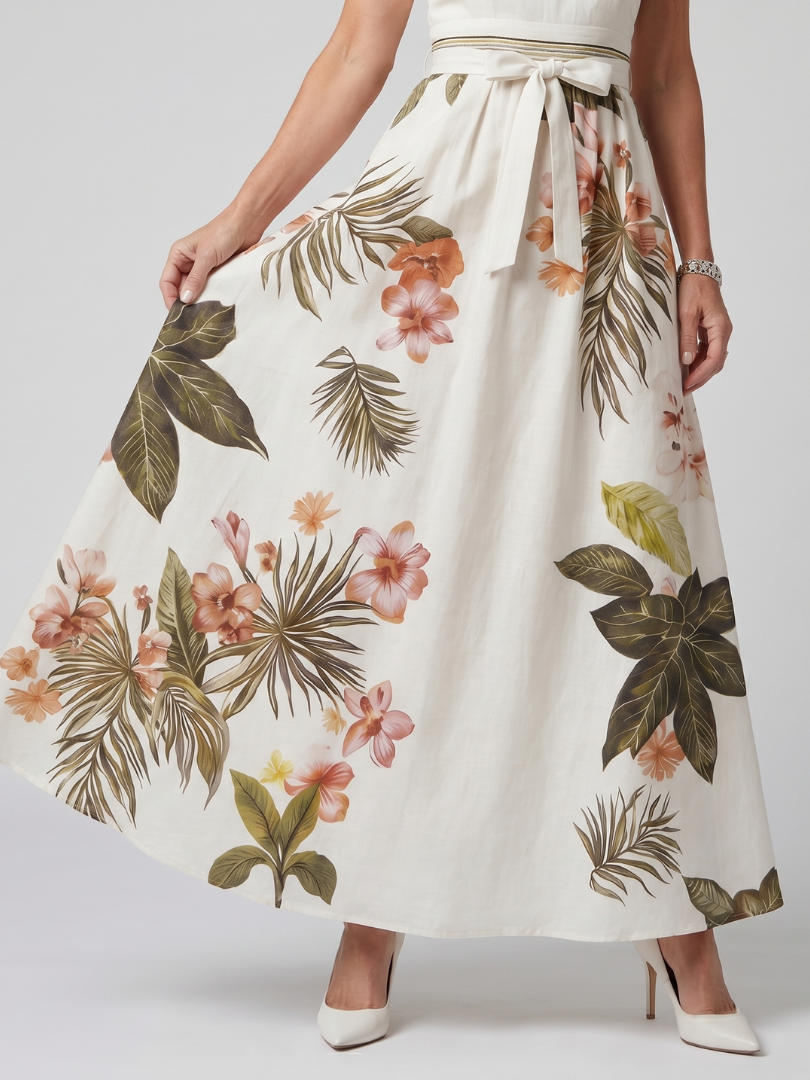 Meadow | Draped Botanical Maxi Dress