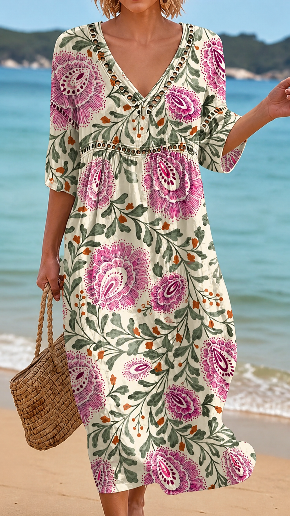 Isabella | Bold Floral Midi Dress