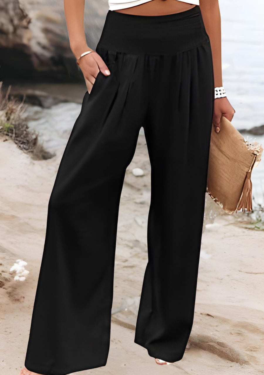 Deborah | Smocked Wide-Leg Pants