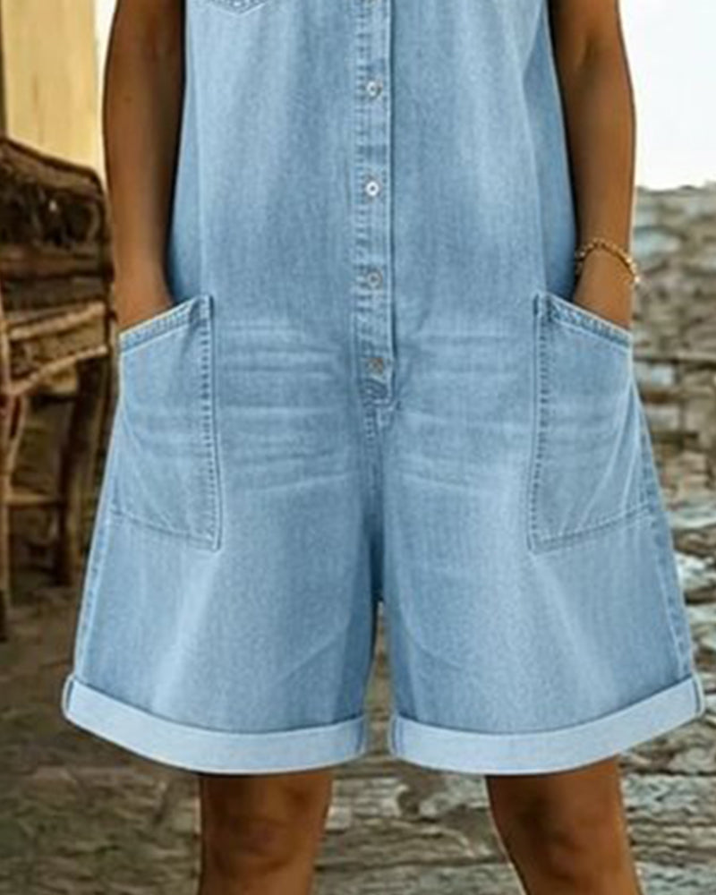Delya - Short Sleeve Playsuit Dress