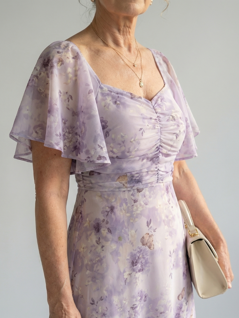 Vaelis | Flutter Sleeve Floral Maxi Dress