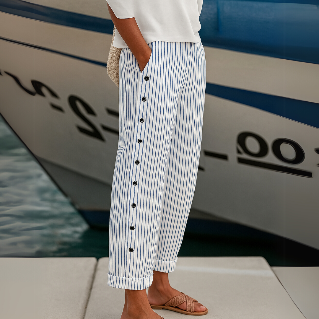 Diane | Striped Seersucker Pants