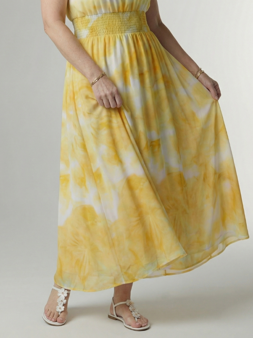 Sylin | Gathered Flowing Maxi Dress