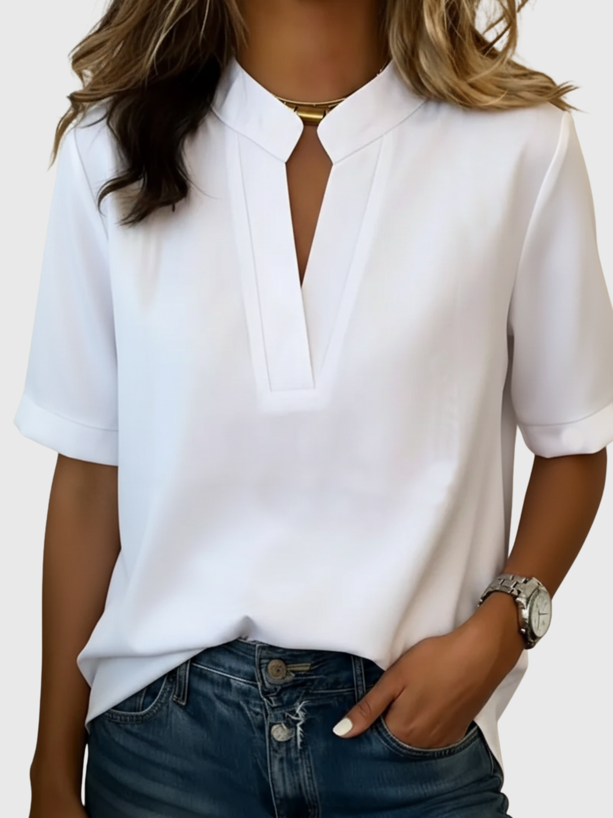 Loise | Elegant V-Neck Blouse