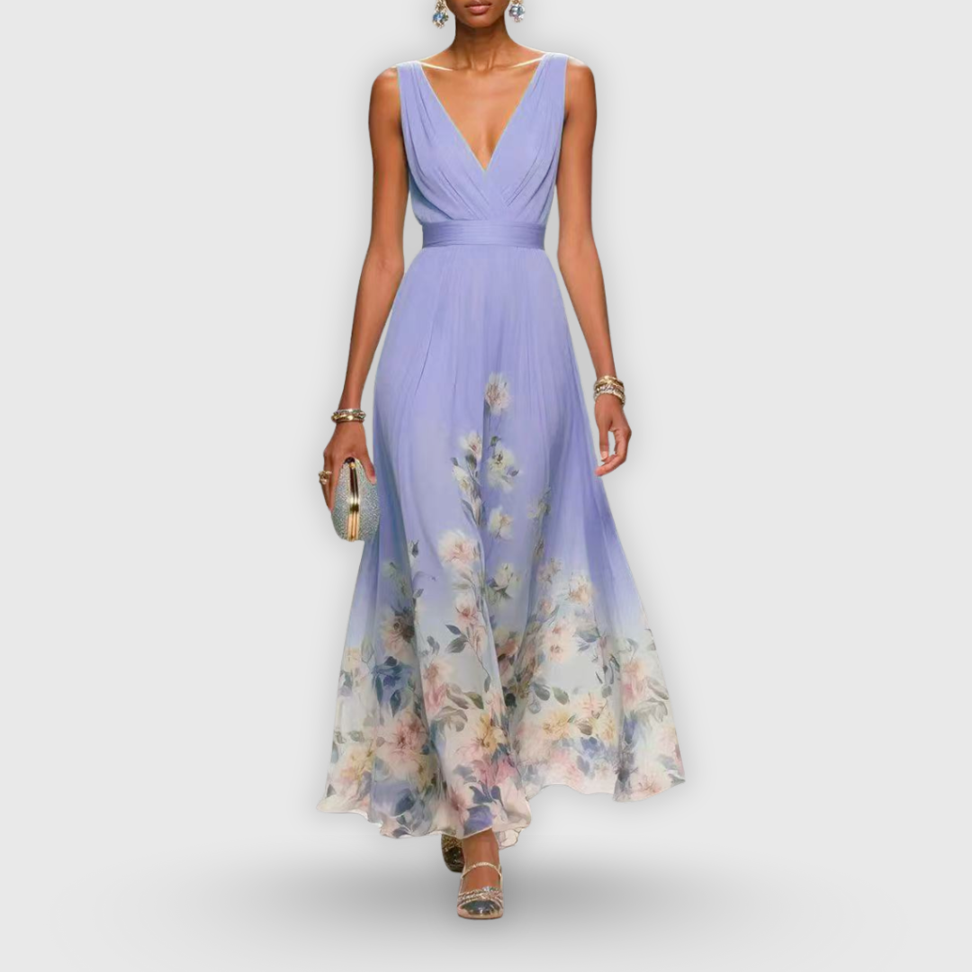 Madeline | Floral V-Neck Maxi Dress