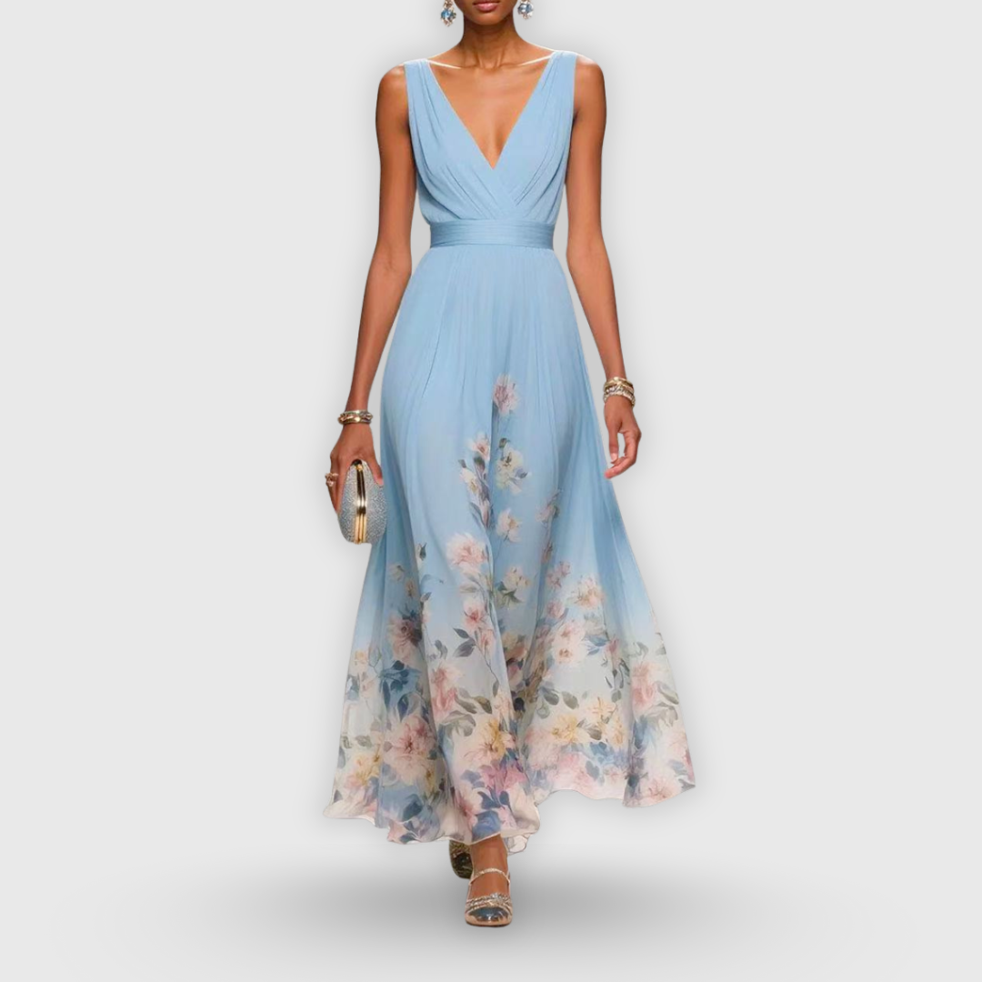 Madeline | Floral V-Neck Maxi Dress