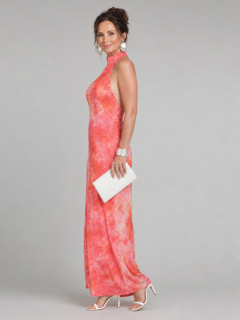 Coraline | Halter Print Maxi Dress