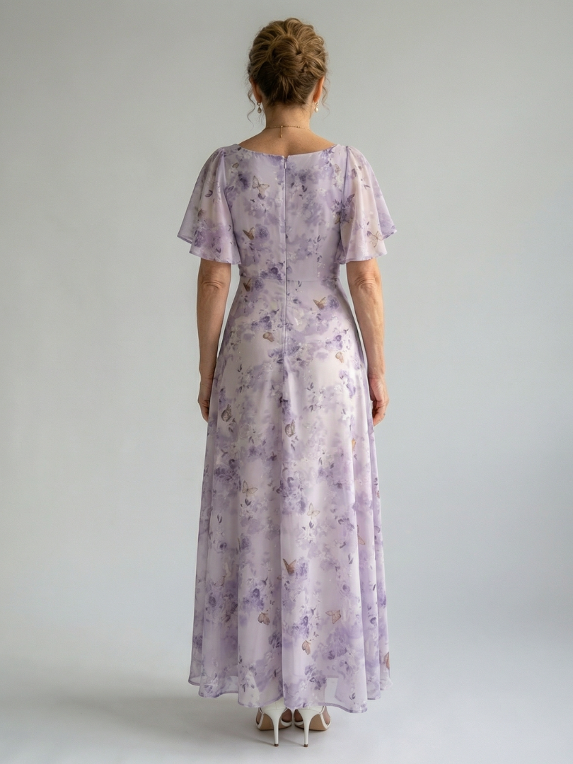 Vaelis | Flutter Sleeve Floral Maxi Dress