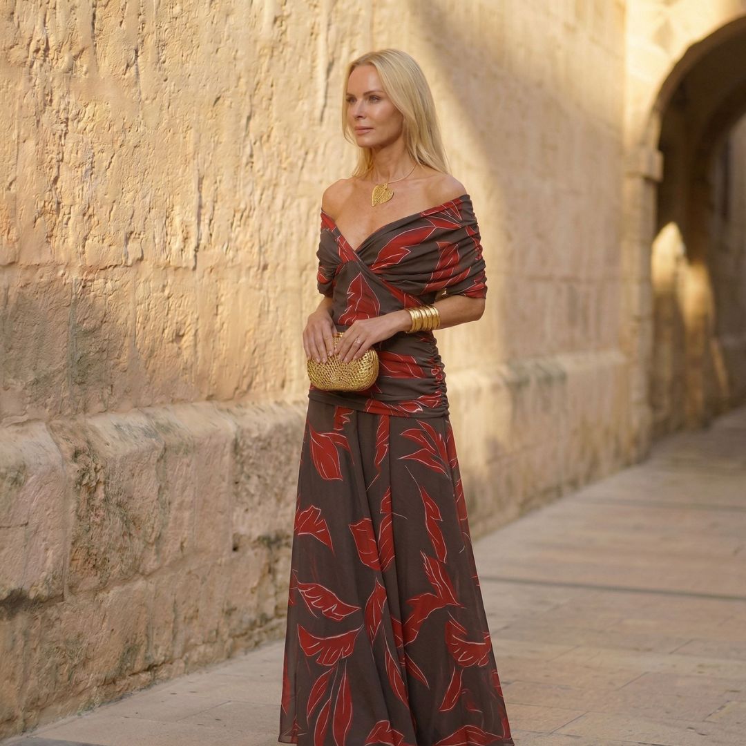 Poppy | Elegant Red Floral Maxi Dress