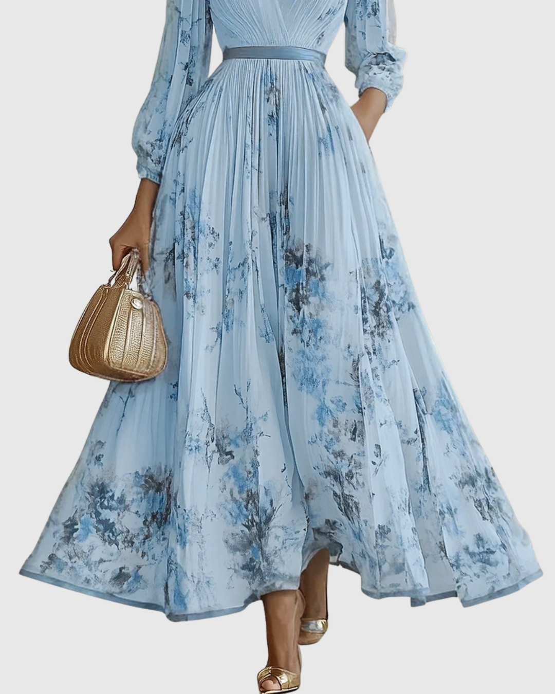 Rowella | Elegant V-Neck Midi Dress