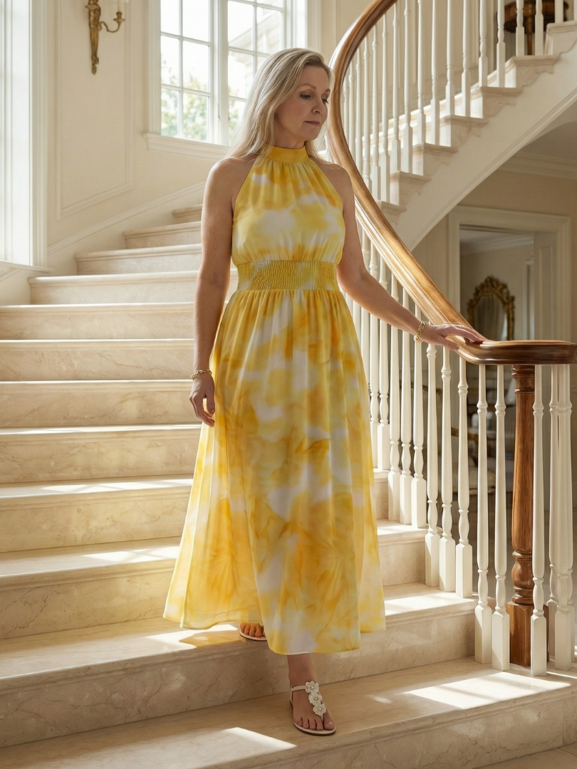 Sylin | Gathered Flowing Maxi Dress