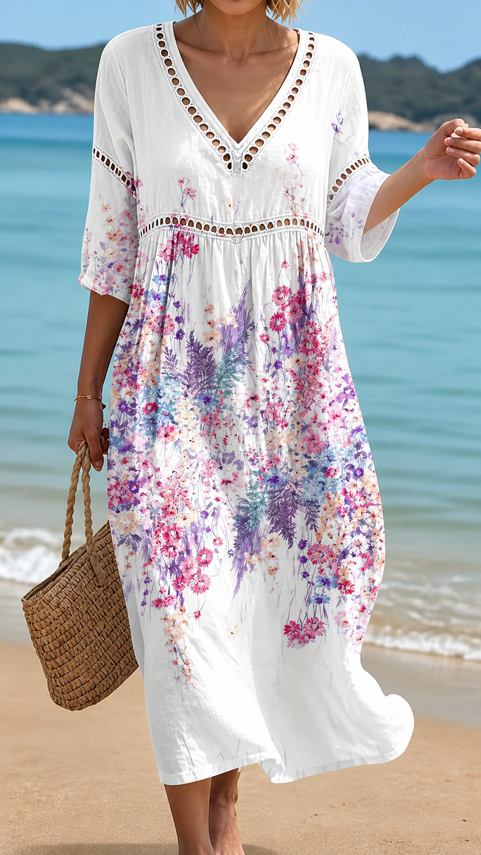 Seraphina | Floral Hem Midi Dress