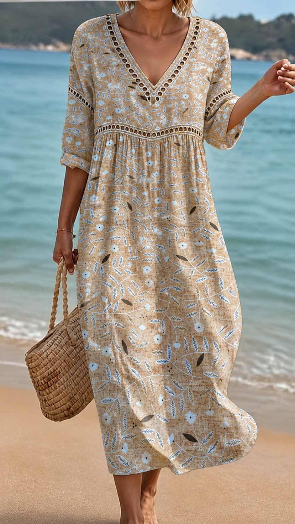 Celeste | Warm Floral Midi Dress