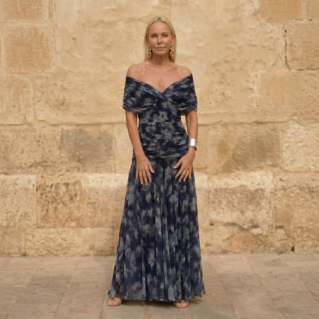 Melissa | Elegant Navy Floral Maxi Dress