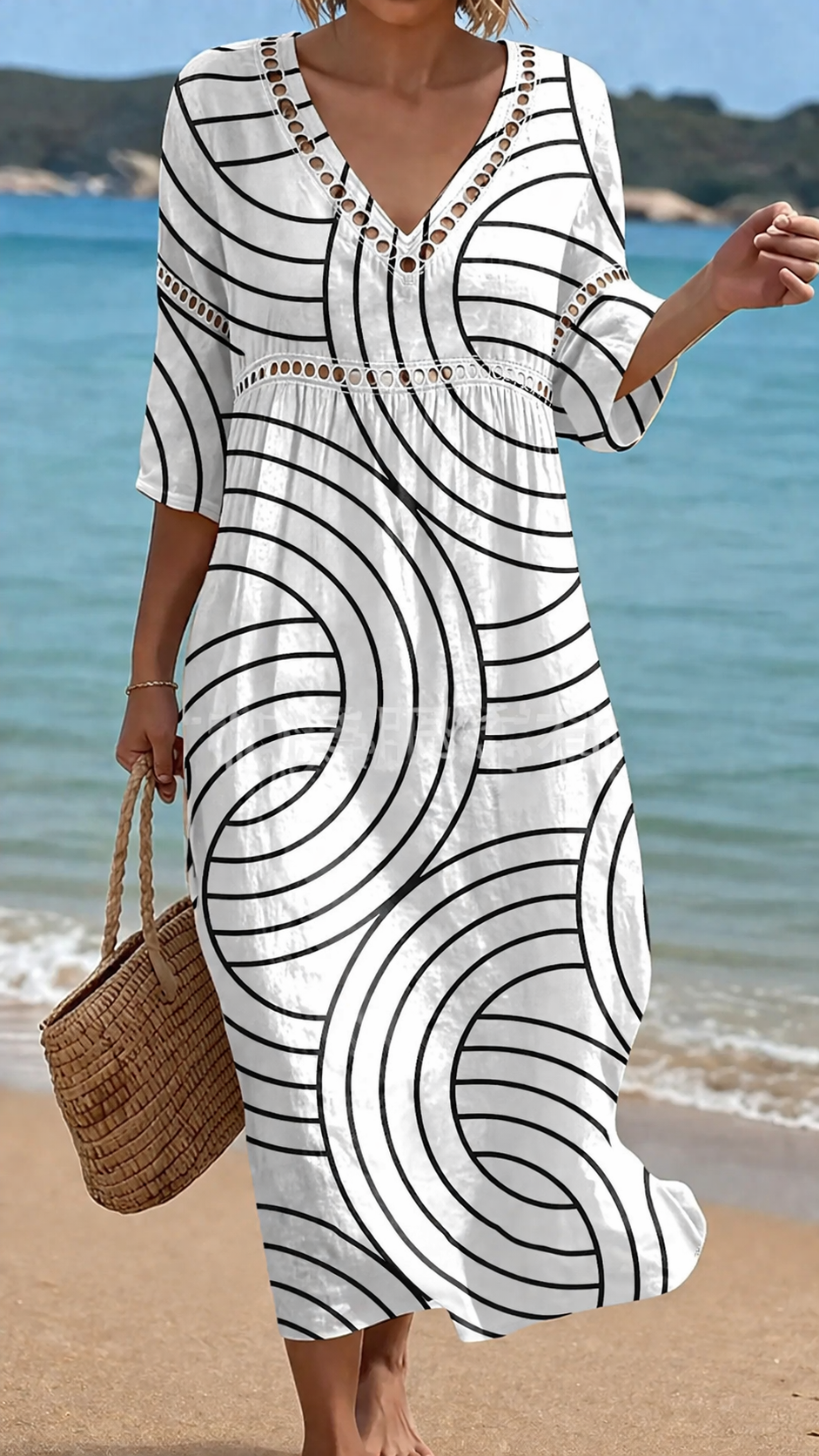 Noelle | Modern Monochrome Midi Dress