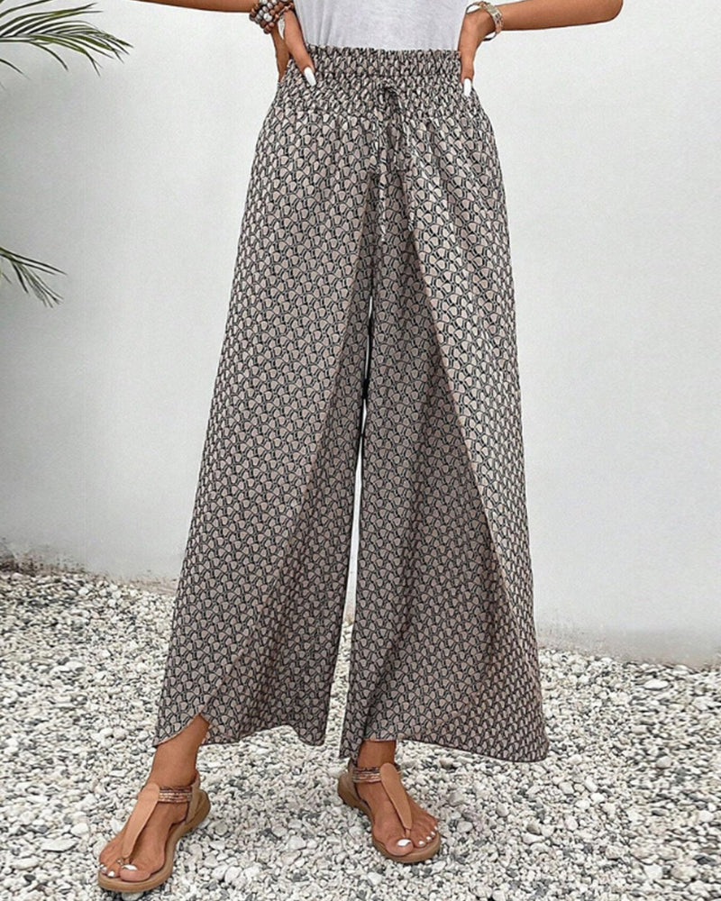 Catherine | Smocked Wide-Leg Pants