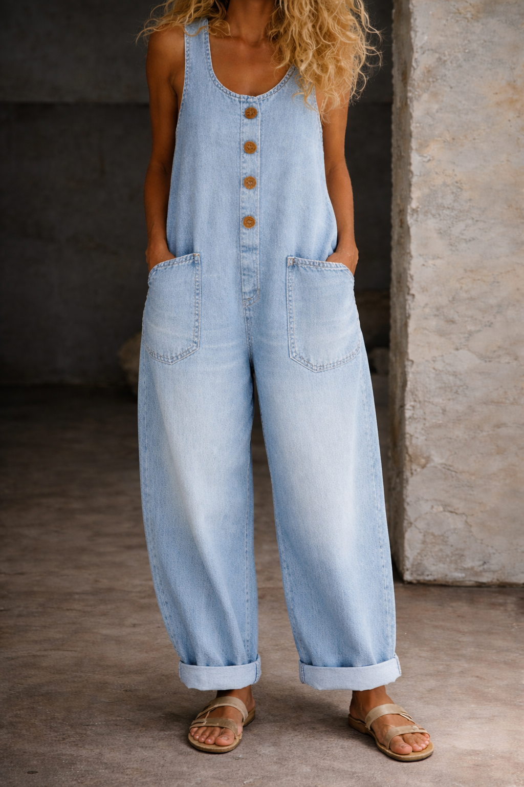 Sadie | Relaxed Denim Overalls
