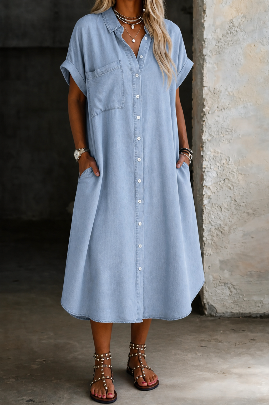 Karen | Lightweight Denim Shirt Dress