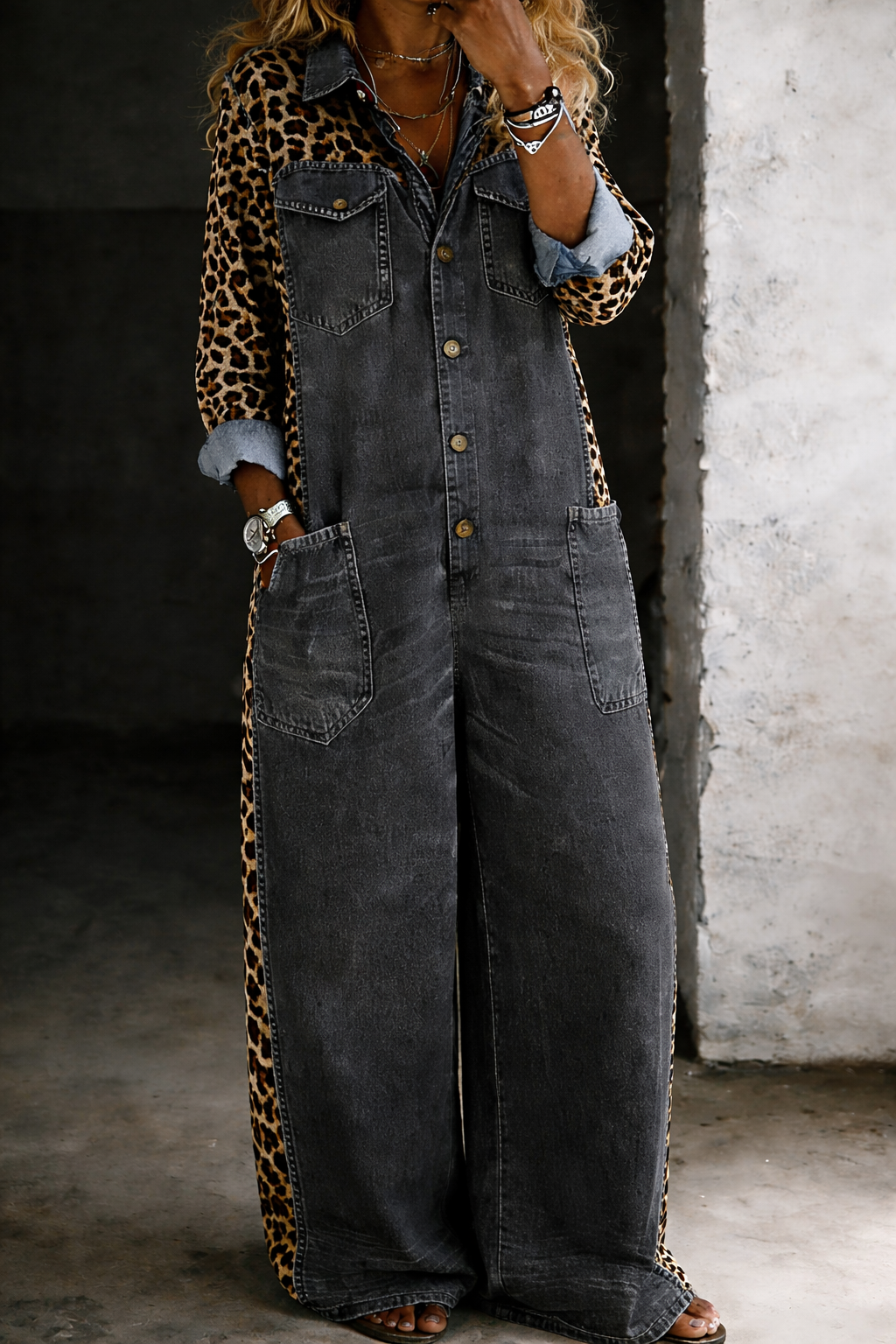 Grace | One-Piece Denim Shirt Jumpsuit