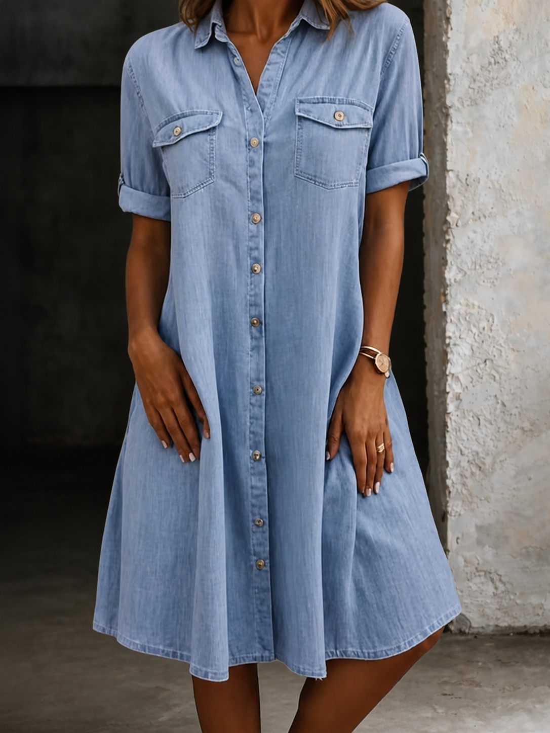 Patricia | Relaxed Denim Midi Dress