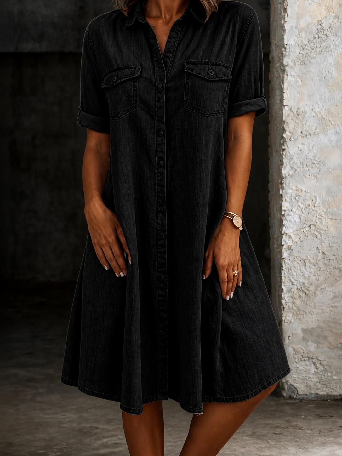 Patricia | Relaxed Denim Midi Dress