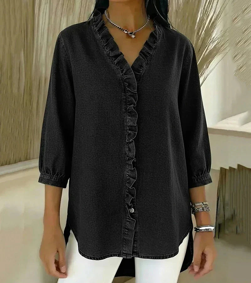Abigail | Elegant Lace Trim Blouse