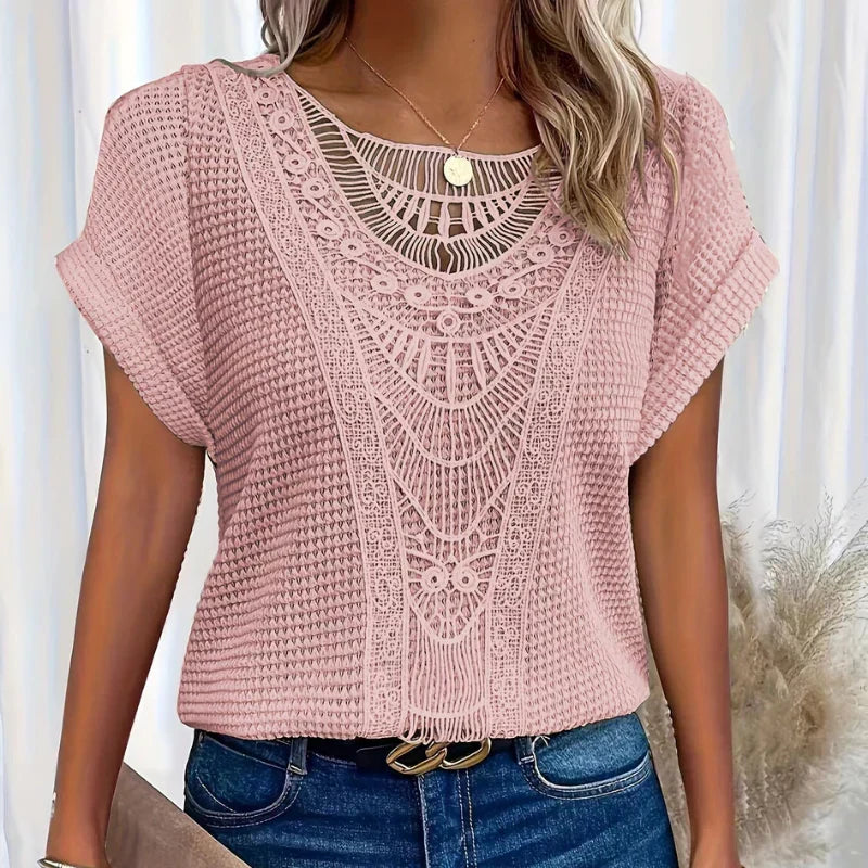 Shirley | Lace Detail Crochet Blouse