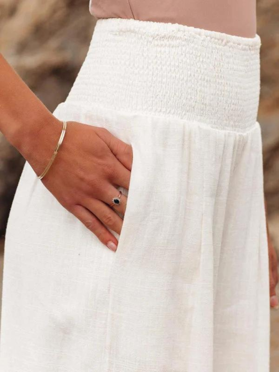 Deborah | Smocked Wide-Leg Pants