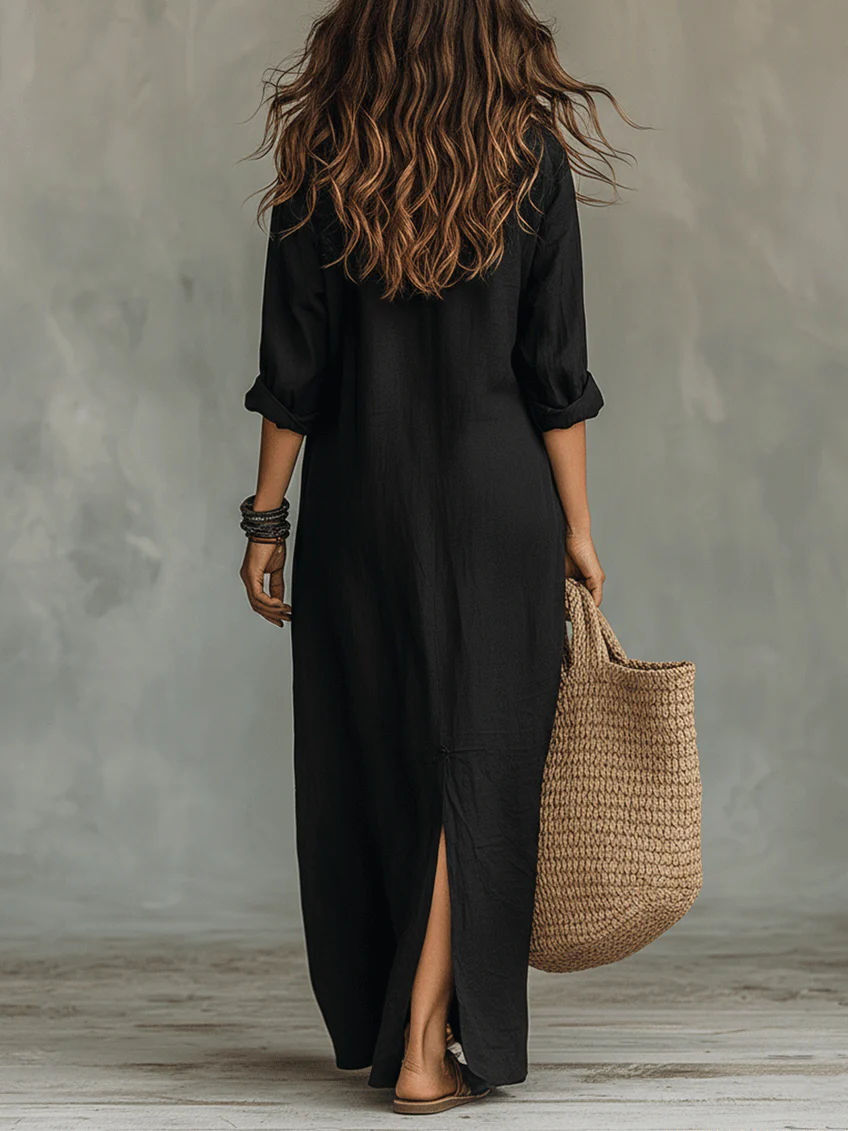 Alessia | Effortless Button-Front Maxi Dress