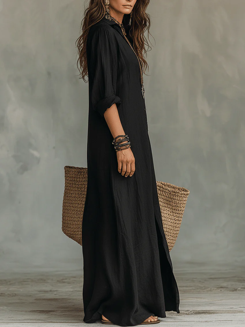 Alessia | Effortless Button-Front Maxi Dress