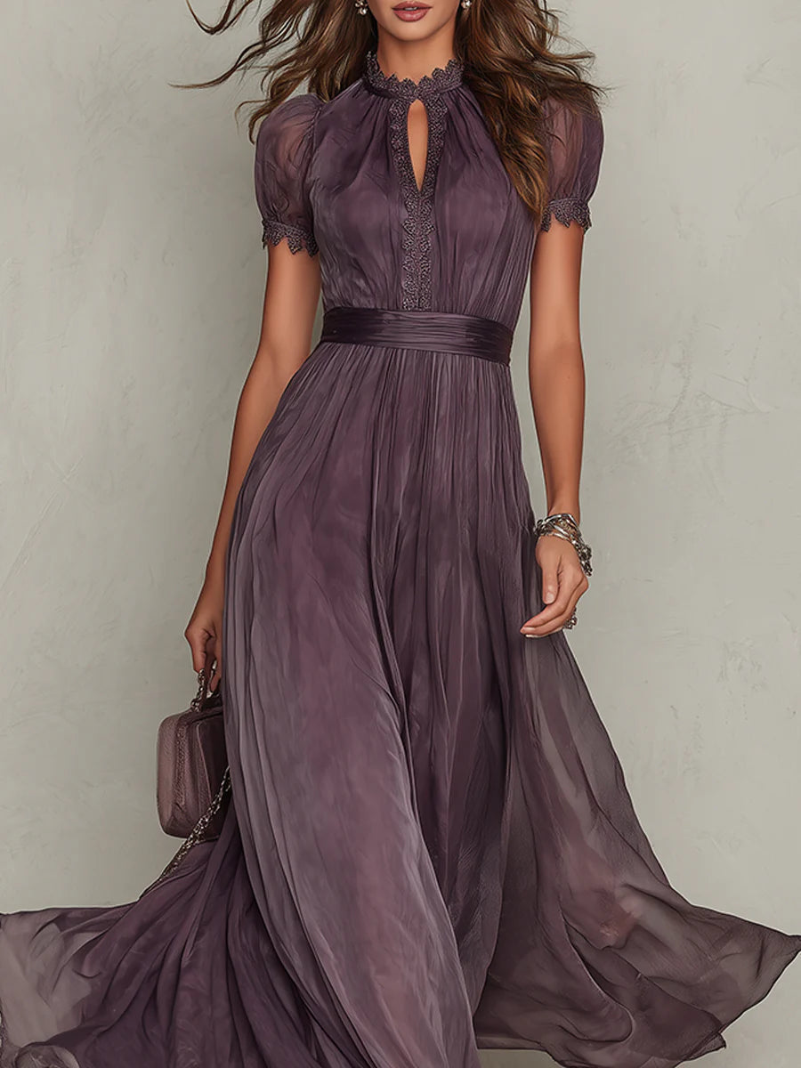 Liliana | Romantic Lace Chiffon Maxi Dress