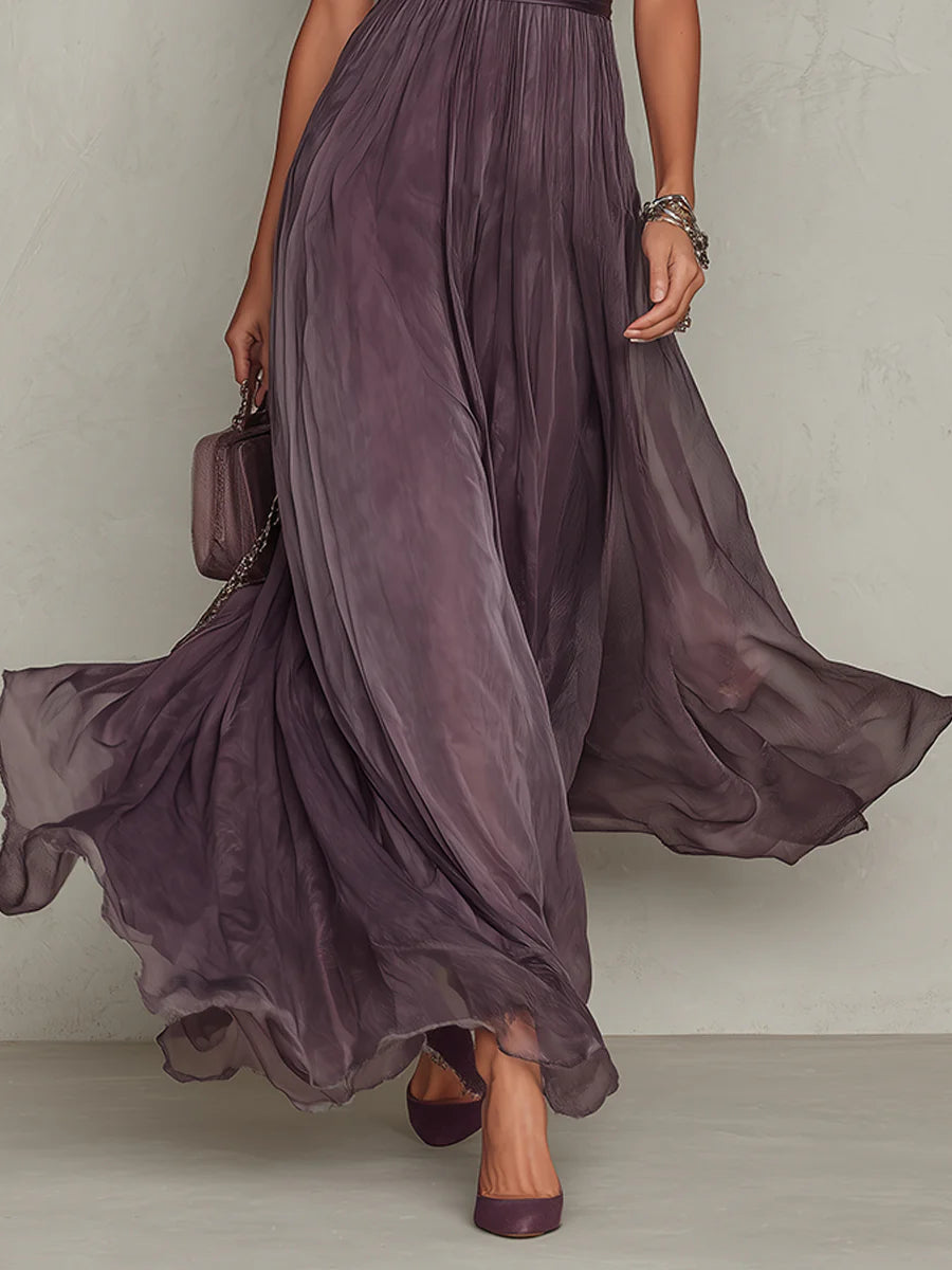 Liliana | Romantic Lace Chiffon Maxi Dress