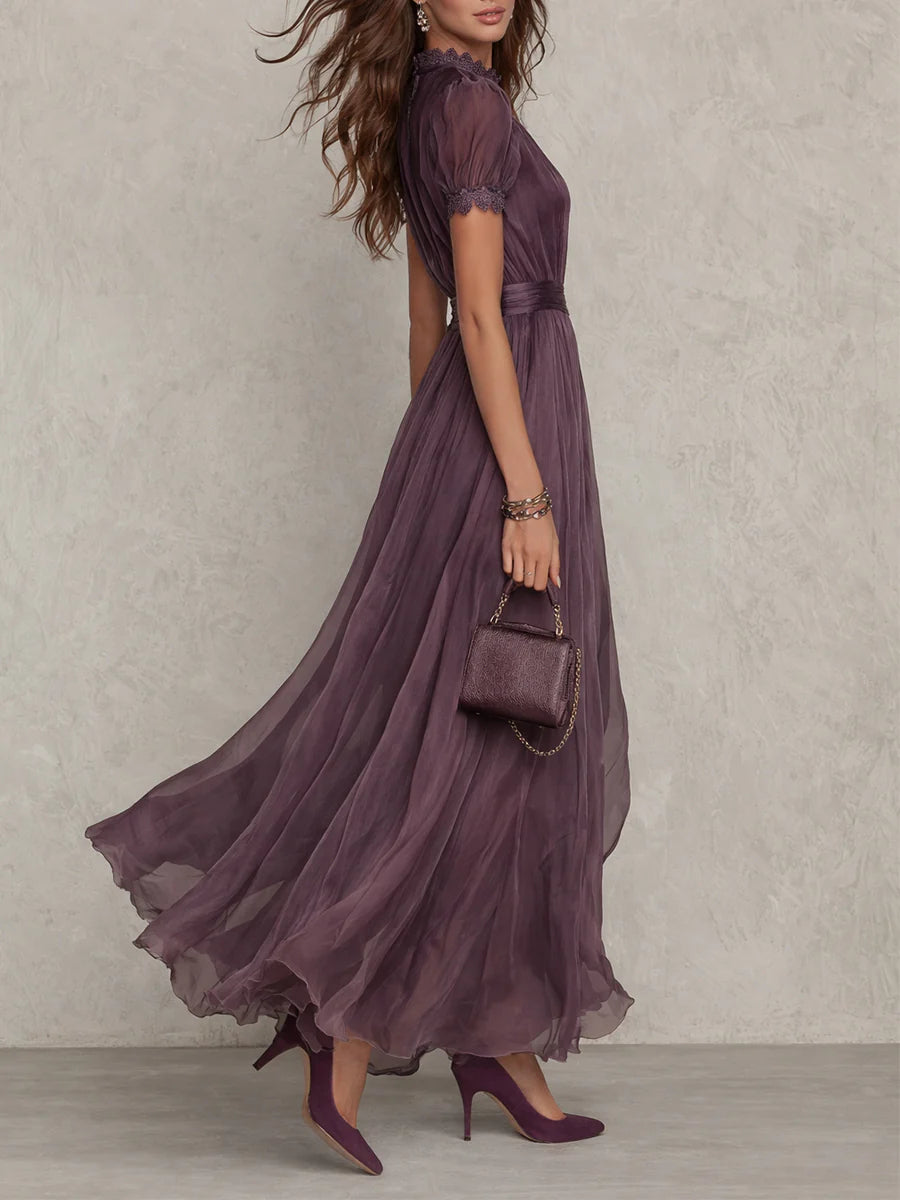Liliana | Romantic Lace Chiffon Maxi Dress