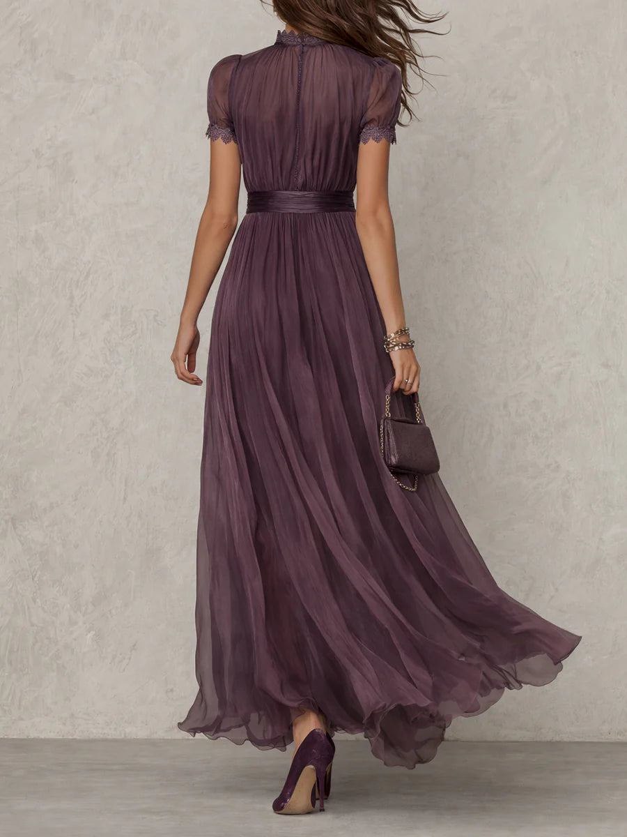 Liliana | Romantic Lace Chiffon Maxi Dress