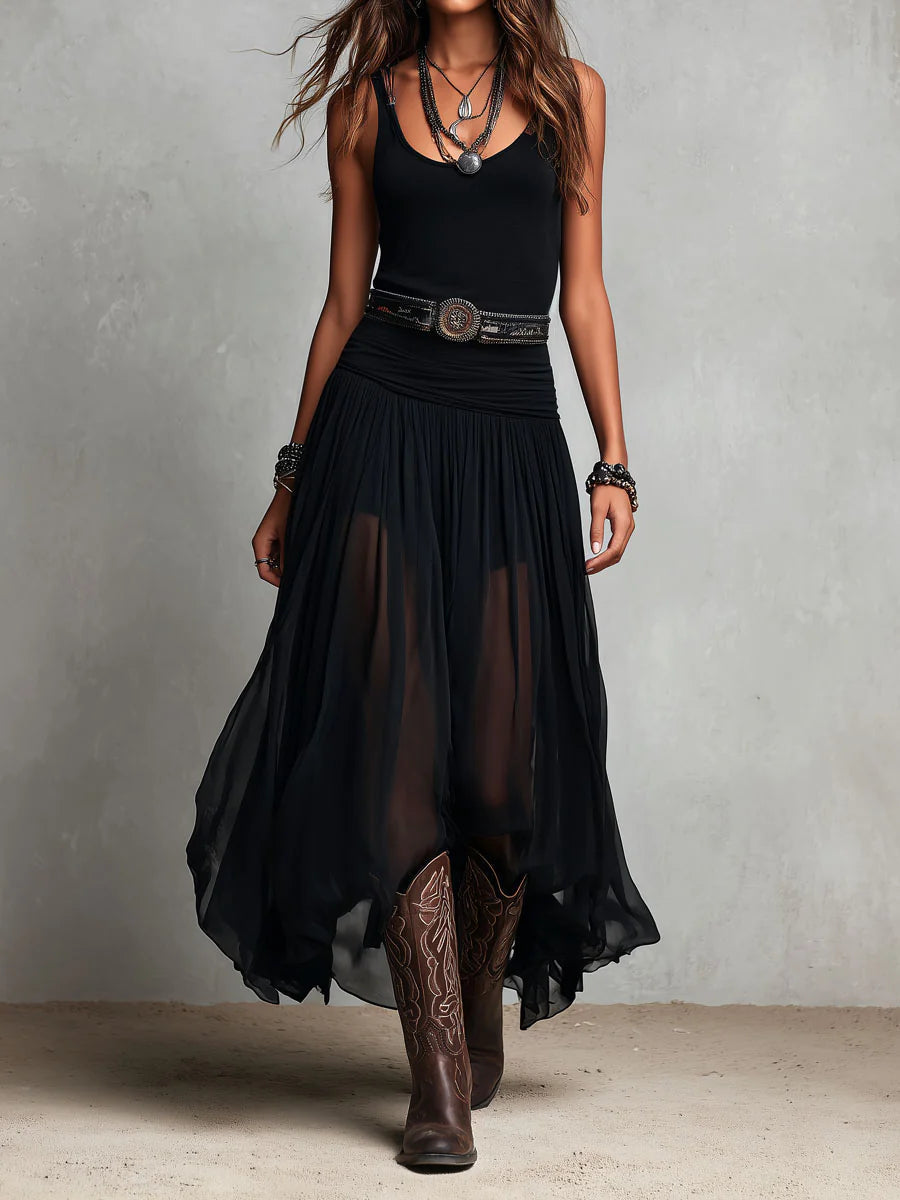 Amara | Sheer Tulle Maxi Dress