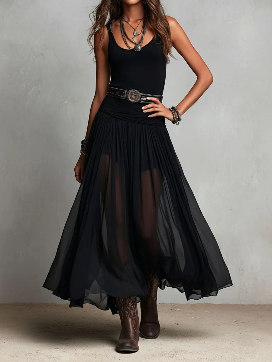 Amara | Sheer Tulle Maxi Dress