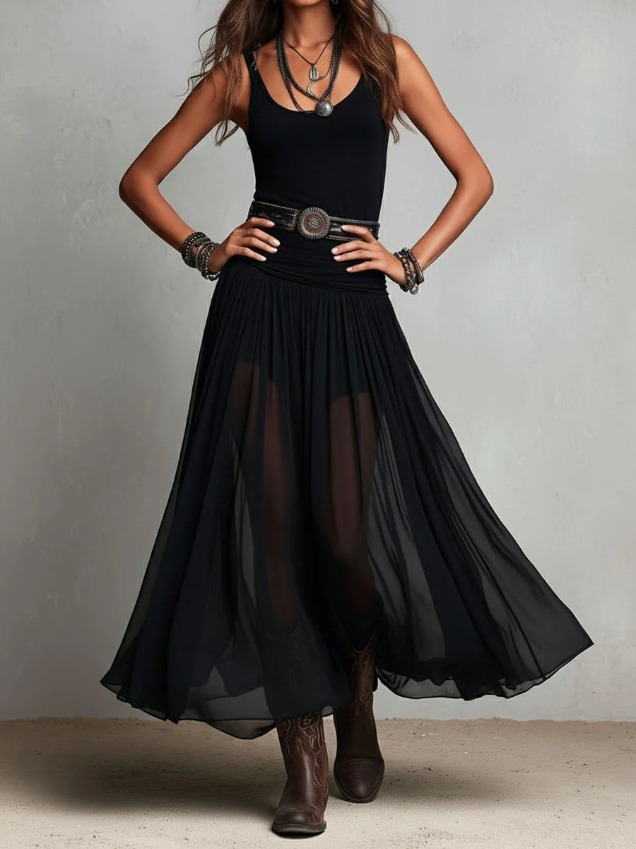 Amara | Sheer Tulle Maxi Dress