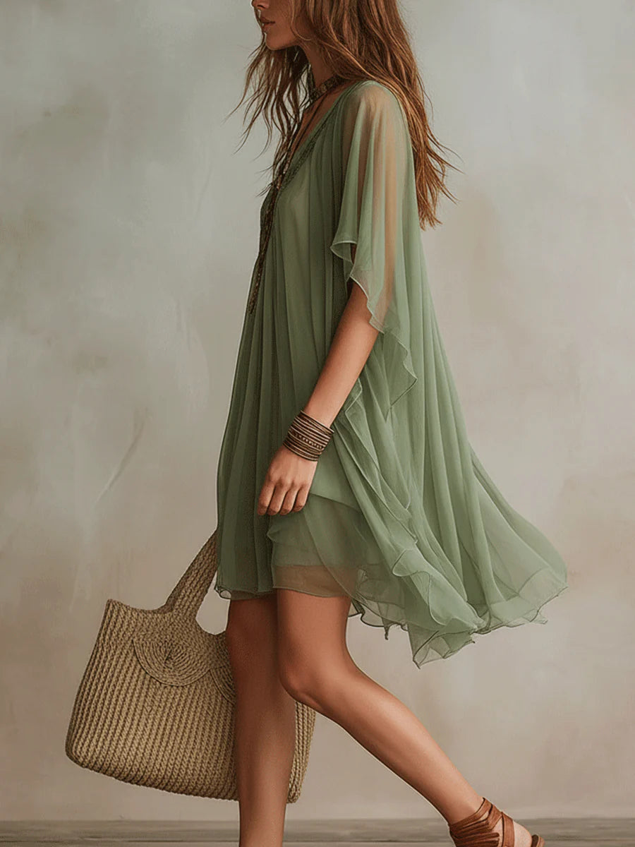 Elowen | Layered Chiffon Mini Dress