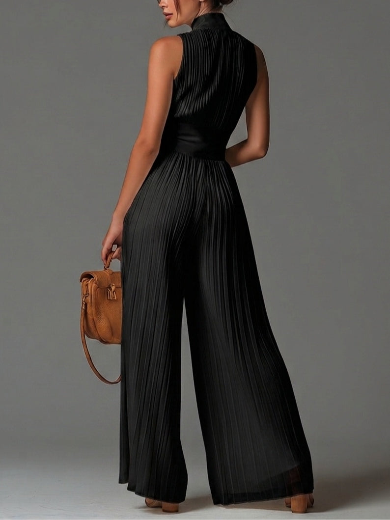 Celeste | Elegant Wide-Leg Chiffon Jumpsuit