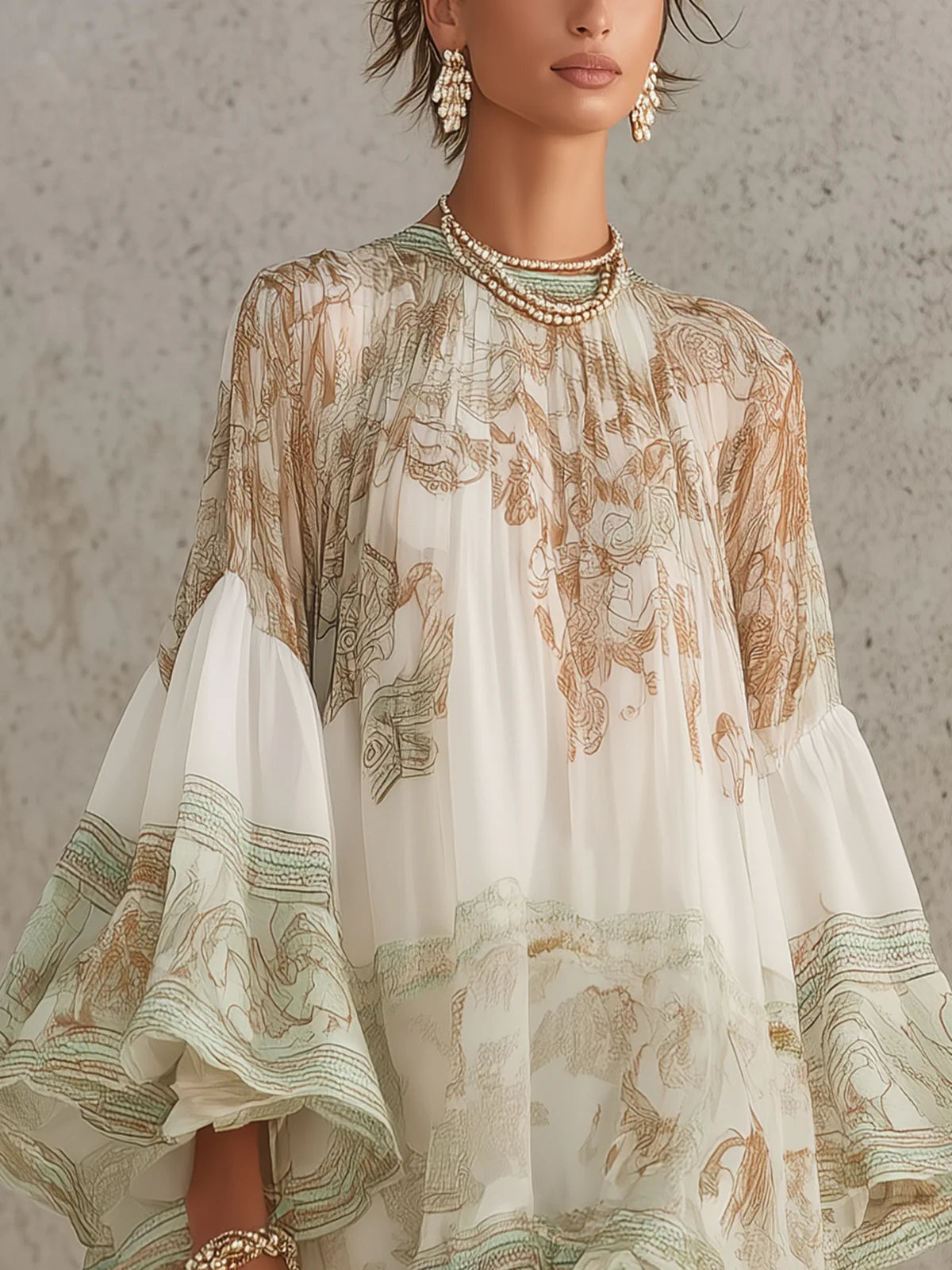 Celestine | Floral Ruffle Chiffon Mini Dress
